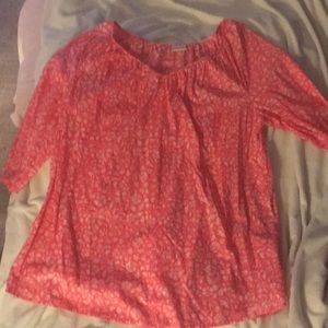 Pink and white blouse!